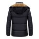 Men's Padded Long Coat Regular Fit Jacket Solid Colored Black / Plus Size / Plus Size