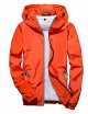 Mens Reflective Zipper Active Outdoor Hooded Windbreaker Solid Color Men's Casual Windproof Jacket Coat