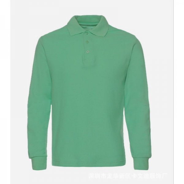 Long sleeved cotton polo shirt