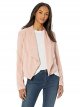 Womens  Suede Drape Front Jacket