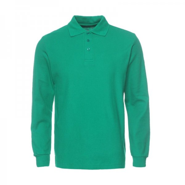 Long sleeved cotton polo shirt