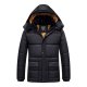 Men's Padded Long Coat Regular Fit Jacket Solid Colored Black / Plus Size / Plus Size