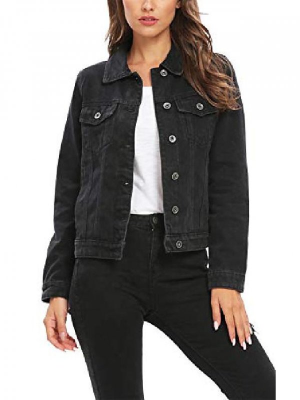 Jacket Women Jean Jacket Women Vintage Washed Long Sleeve Classic Jean Jacket